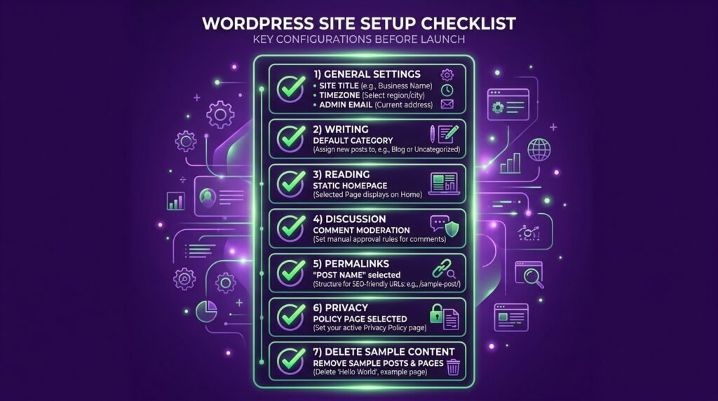 WordPress settings checklist - 7 critical settings to configure after installation