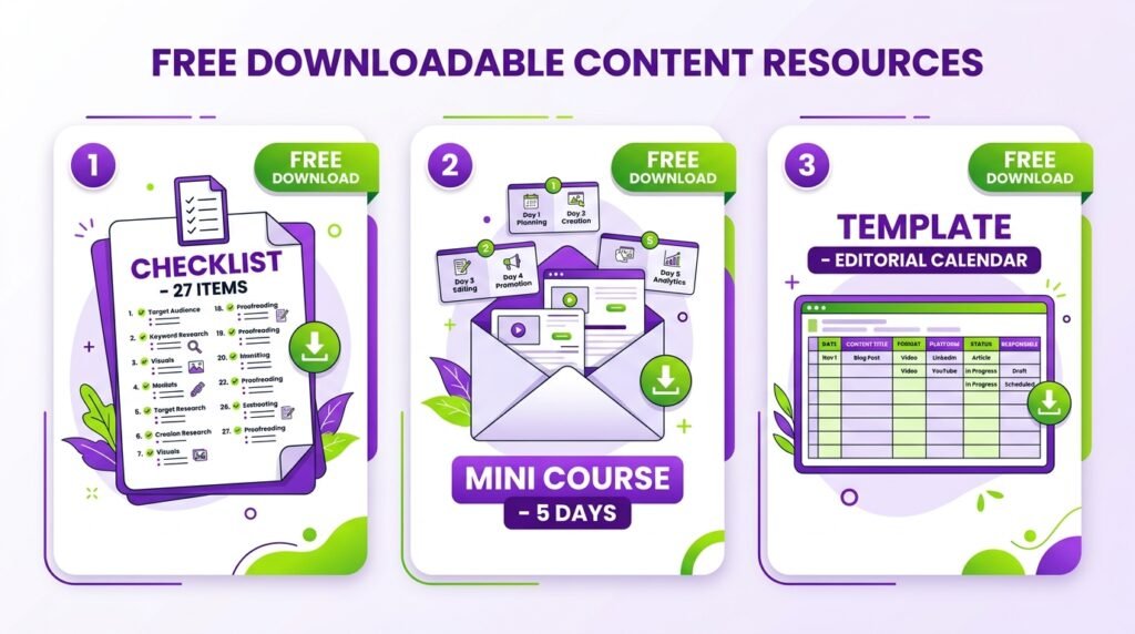 Lead magnet examples for WordPress bloggers - PDF checklist, email course, template