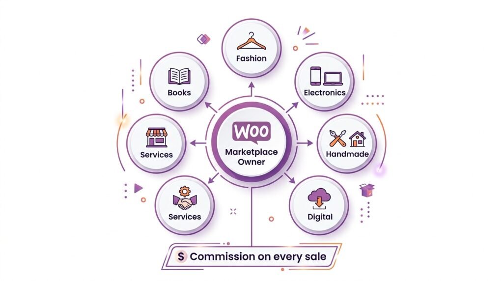 WooCommerce multivendor marketplace visual - multiple vendor storefronts under one platform
